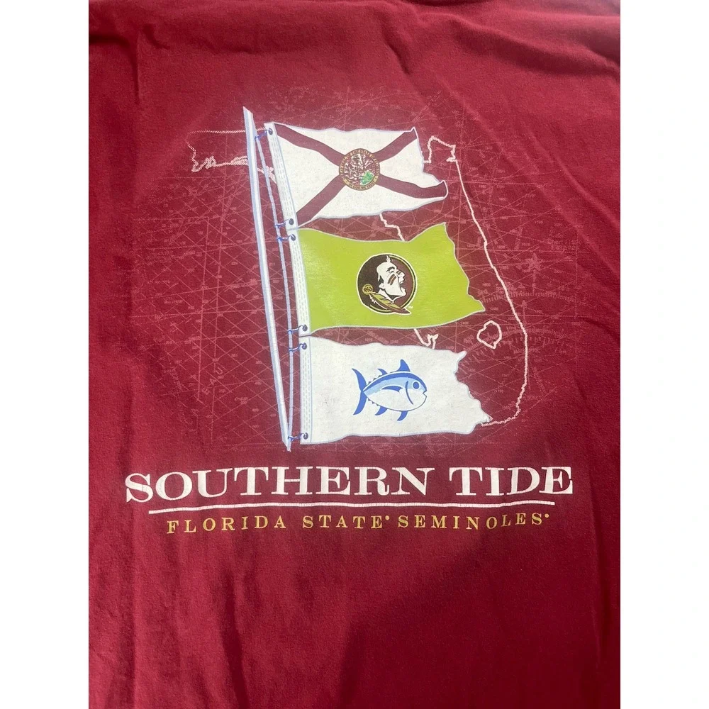 Southern Tide Florida State Seminoles Pocket T  Shirt Skipjack  Size Large